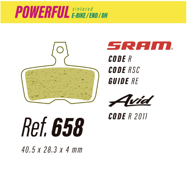 Pastillas de Freno Less Brakes Powerful 658 - SRAM Code, Guide RE